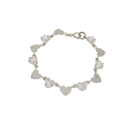 Rikke Harsheim - Armbånd i sølv - hjerter og zirconia