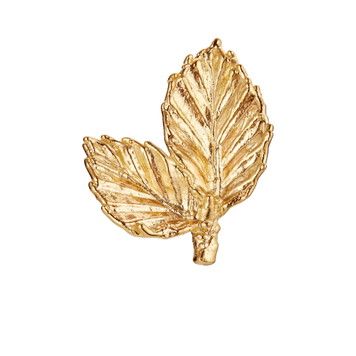 Bøkeblad pin forgylt