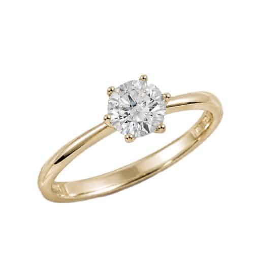 Enstensring i gult gull, 0.97ct