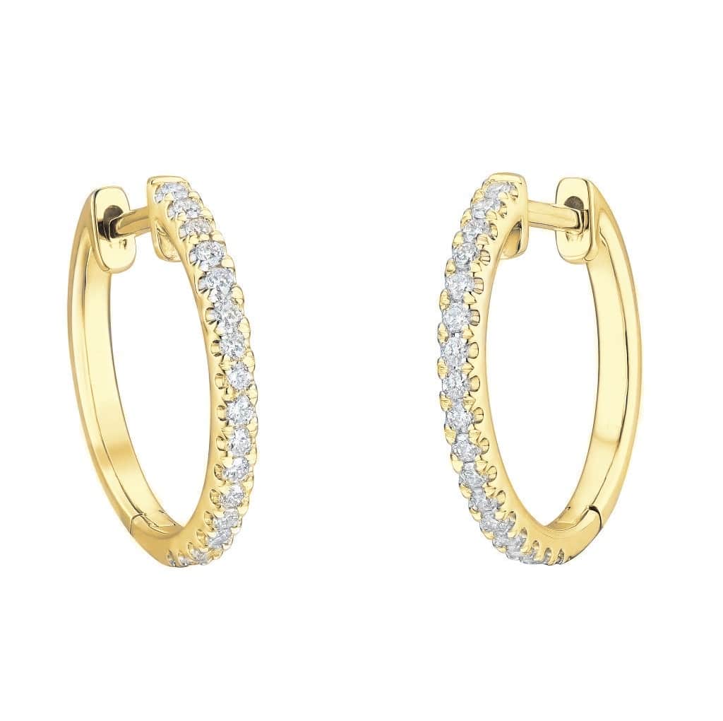 Gult gull øreringer med 0.20 ct TW-SI