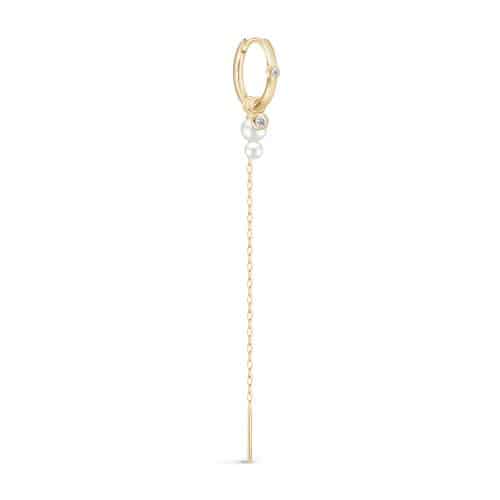 Julie Sandlau Purity Medium and Eden Ear Pendant Look GH/VS brilliant cut diamonds and white freshwater pearls
