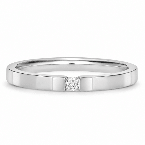 Alternative view of Hvitt gull alliansering med 1 x 0,05ct diamant