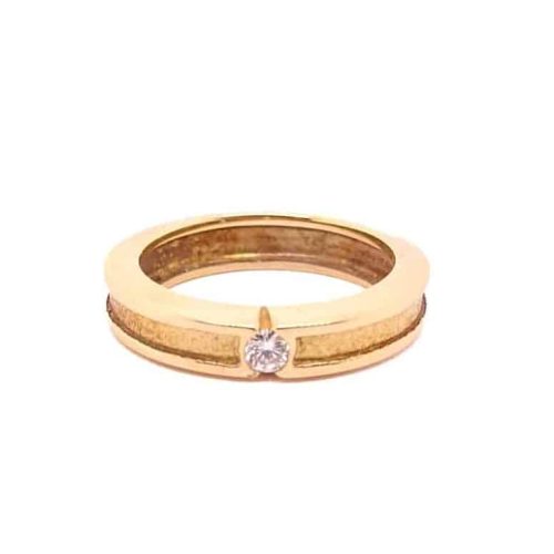 Van Bergen - Allianse ring i gult gull med 1 diamant