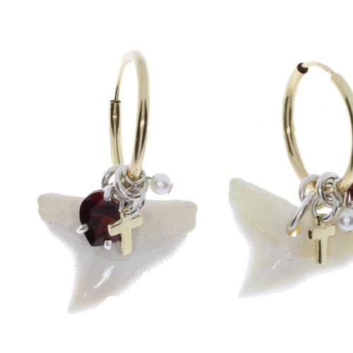 Rikke Harsheim - Ørepynt i sølv med haitann, røykkvarts & perle