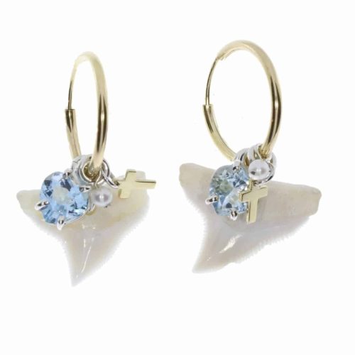 Rikke Harsheim - Ørepynt i sølv med haitann, topas & perle