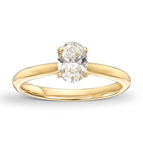 Ovalslipt enstens diamantring 0,70ct TW/SI - Bilde 2