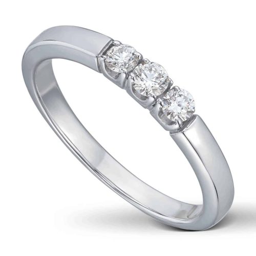 Hvitt gull alliansering med 3 diamanter