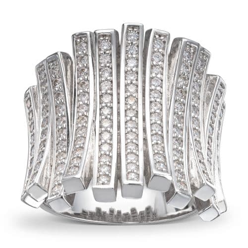 Alternative view of Hvitt gull ring Cocktail ring med diamanter