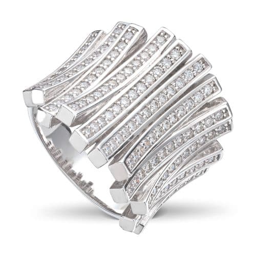 Hvitt gull ring Cocktail ring med diamanter