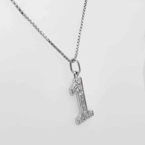 Alternative view of Anheng hvitt gull 1-tall med 0.24 ct W-SI