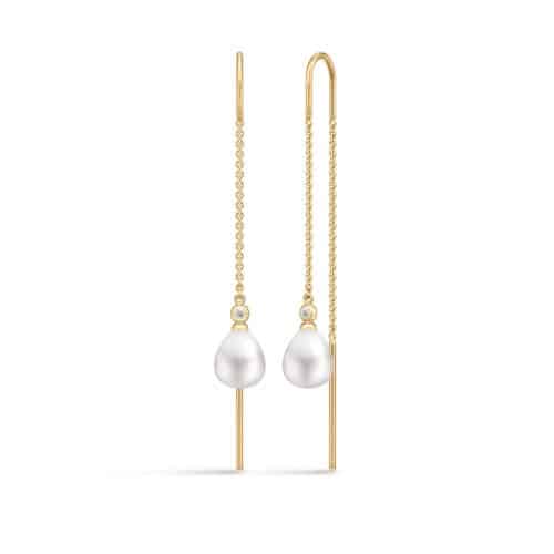 Julie Sandlau Tasha Chain Earrings White Pearl