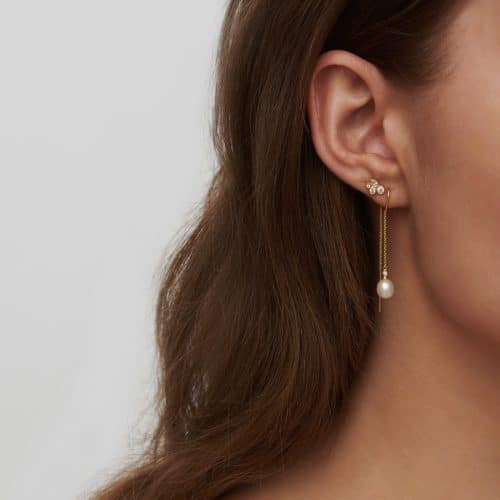 Alternative view of Julie Sandlau Tasha Chain Earrings White Pearl