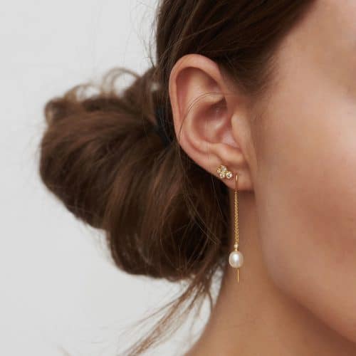Julie Sandlau Tasha Chain Earrings White Pearl - Bilde 3