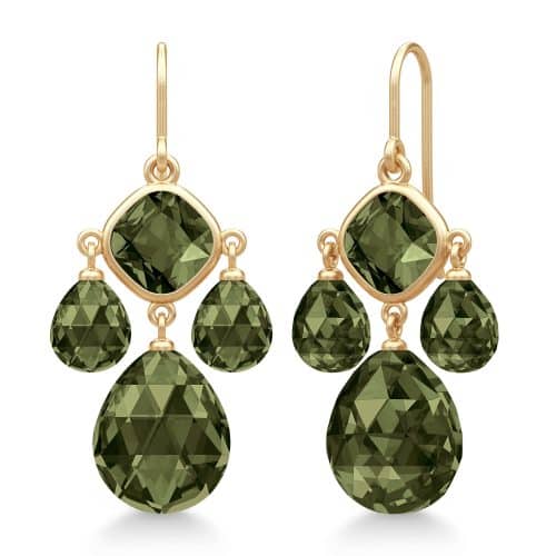 Julie Sandlau Olivia Chandeliers Olive Green Crystal