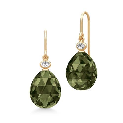 Julie Sandlau Ofelia Earrings Olive Green Crystal