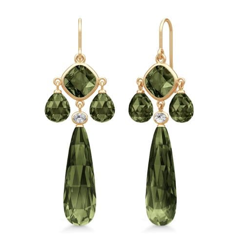 Julie Sandlau Ofelia Chandeliers Olive Green Crystal