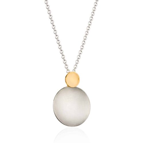 BAKKA - Heng halskjede, sølv m/forgylt i 42cm