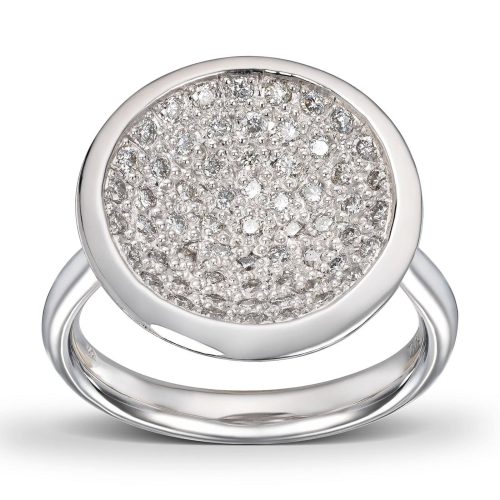 Alternative view of Hvitt gull ring "one of a kind" med diamanter