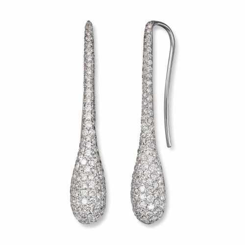 Hvitt gull hengende ørepynt med 240 diamanter