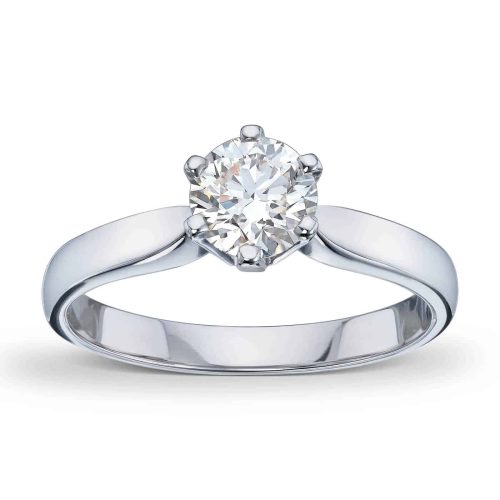 Alternative view of Hvitt gull ring med brilliantslipt diamant 0,51 ct.