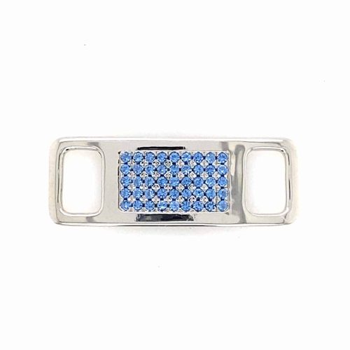 TAGS Silver-Rhodium-Blue CZ