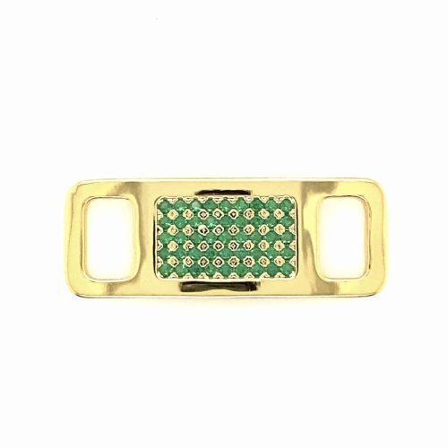 TAGS Silver-Goldplated- Green CZ