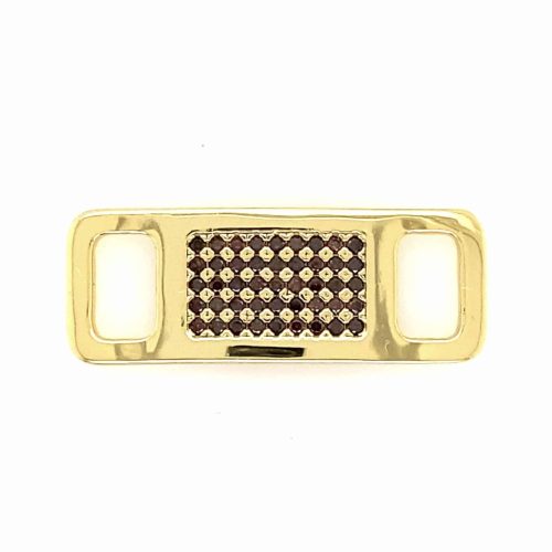 TAGS Silver-Goldplated-Brown CZ