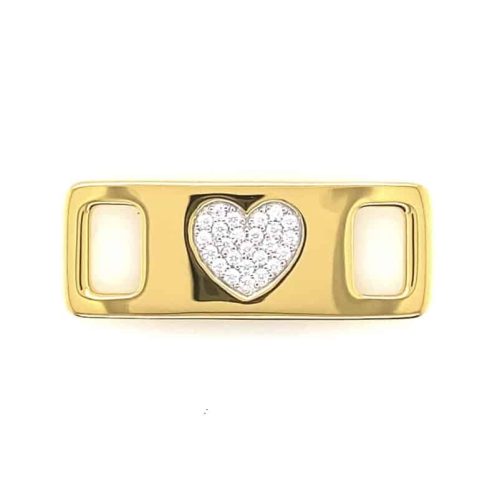 TAGS Heart Silver-Goldplated-White CZ