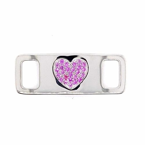 TAGS Heart Silver-Rhodium-Pink CZ