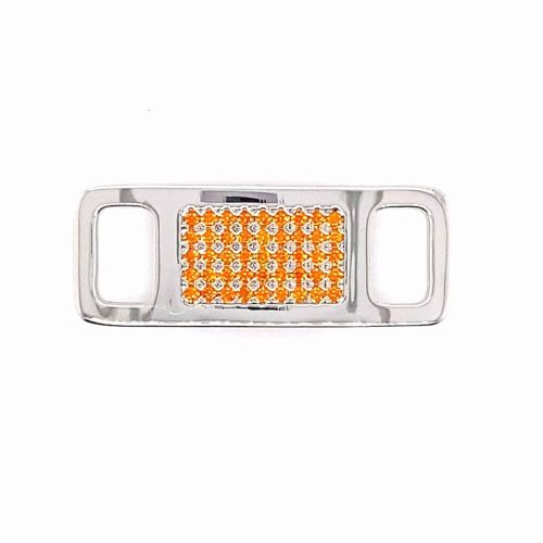 TAGS Silver-Rhodium-Orange CZ