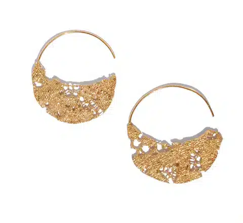Ulrikke Vogt - Lacy Lace Hoop Earrings Large