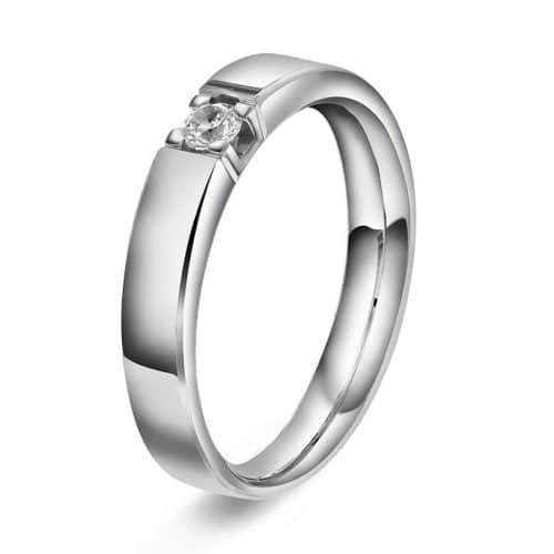 Hvitt gull allianse ring 1 x 0,10ct TW/SI