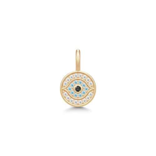 Julie Sandlau Protective Eye pendant Turquoise and Black Crystal