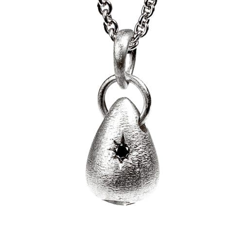 Drop Pendant 925s RH 1 x 0,03 ct. black diamond