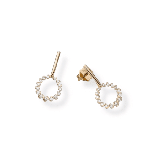 Gult gull ørepynt med diamanter 0,26 ct TW/VS