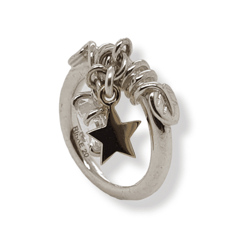 Alternative view of Rikke Harsheim - Bladring - Heng - Blank sten - Gull STJERNE