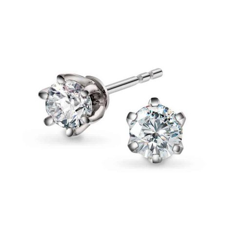 Hvitt gull enstens ørepynt 0,10 ct TW/SI1