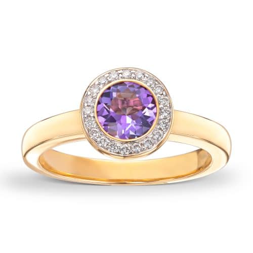 Alternative view of 18K Amici Rød gull ring med Ametyst 0,69ct og 20 diamanter 0,10ct W/SI