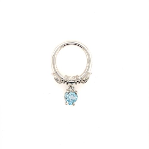 Rikke Harsheim - Bladring med hengende sten - Sky Blue Topaz
