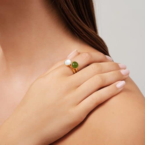 Alternative view of Julie Sandlau Primini Ring Milky Aqua Crystal