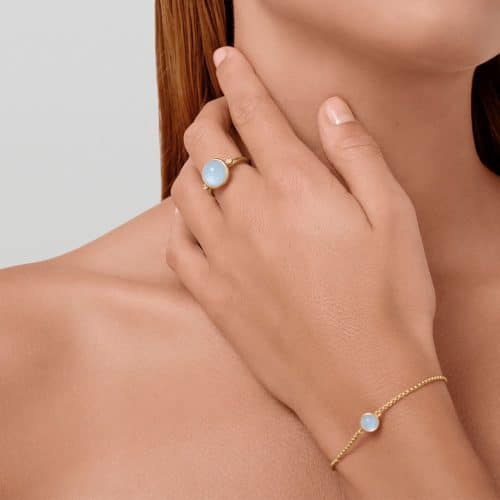 Alternative view of Julie Sandlau Prime Ring Milky Aqua Crystal
