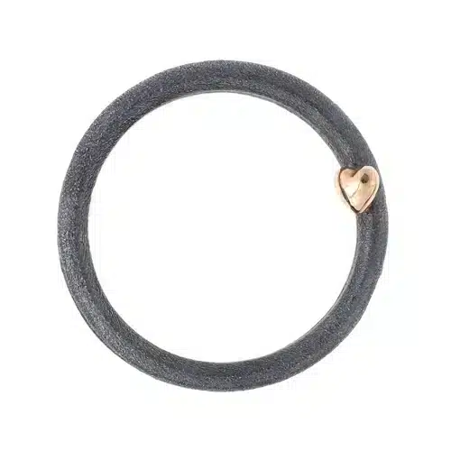 Van Bergen - Silver Heart Lås i oksidert sølv med gult gull hjerte