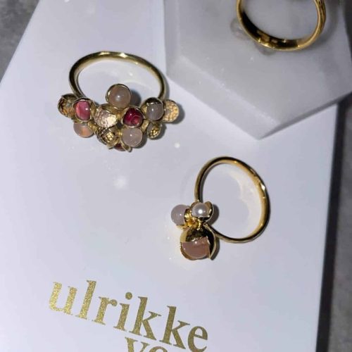 Alternative view of Ulrikke Vogt - Large Triple Bud Floret ring Fuchsia