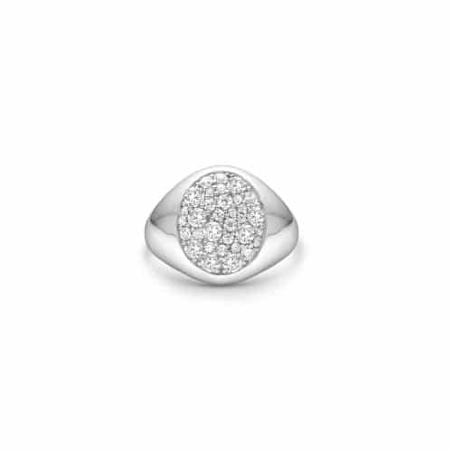 Julie Sandlau Multipavé Signet Ring F-G/SI brilliant cut diamonds