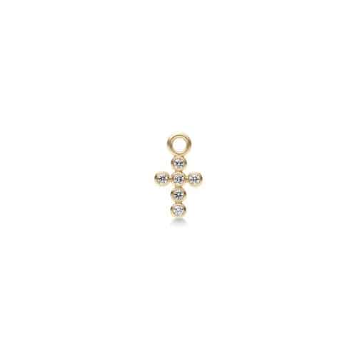 Julie Sandlau Diamond Cross Ear Pendant G-H/SI brilliant cut diamonds
