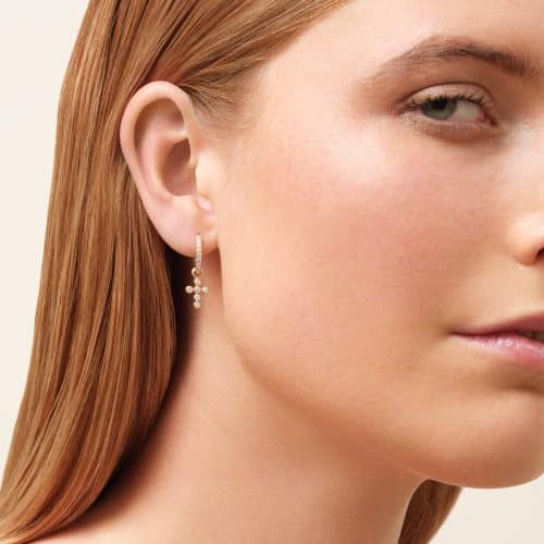 Julie Sandlau Diamond Cross Ear Pendant G-H/SI brilliant cut diamonds - Bilde 3