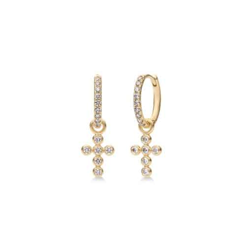 Julie Sandlau Diamond Cross Ear Pendant G-H/SI brilliant cut diamonds - Bilde 4