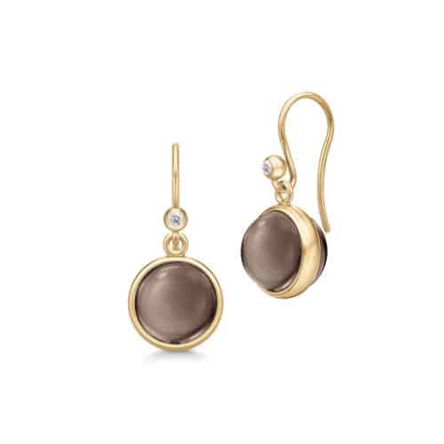 Julie Sandlau Prime Earrings Smokey Quartz and GH/SI brilliant cut diamonds