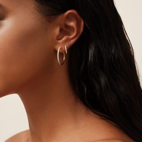 Alternative view of Julie Sandlau Lulia Hoops Large I/SI brilliant cut diamonds
