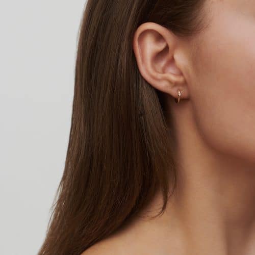 Alternative view of Julie Sandlau Purity Mini Hoop GH/VS brilliant cut diamond